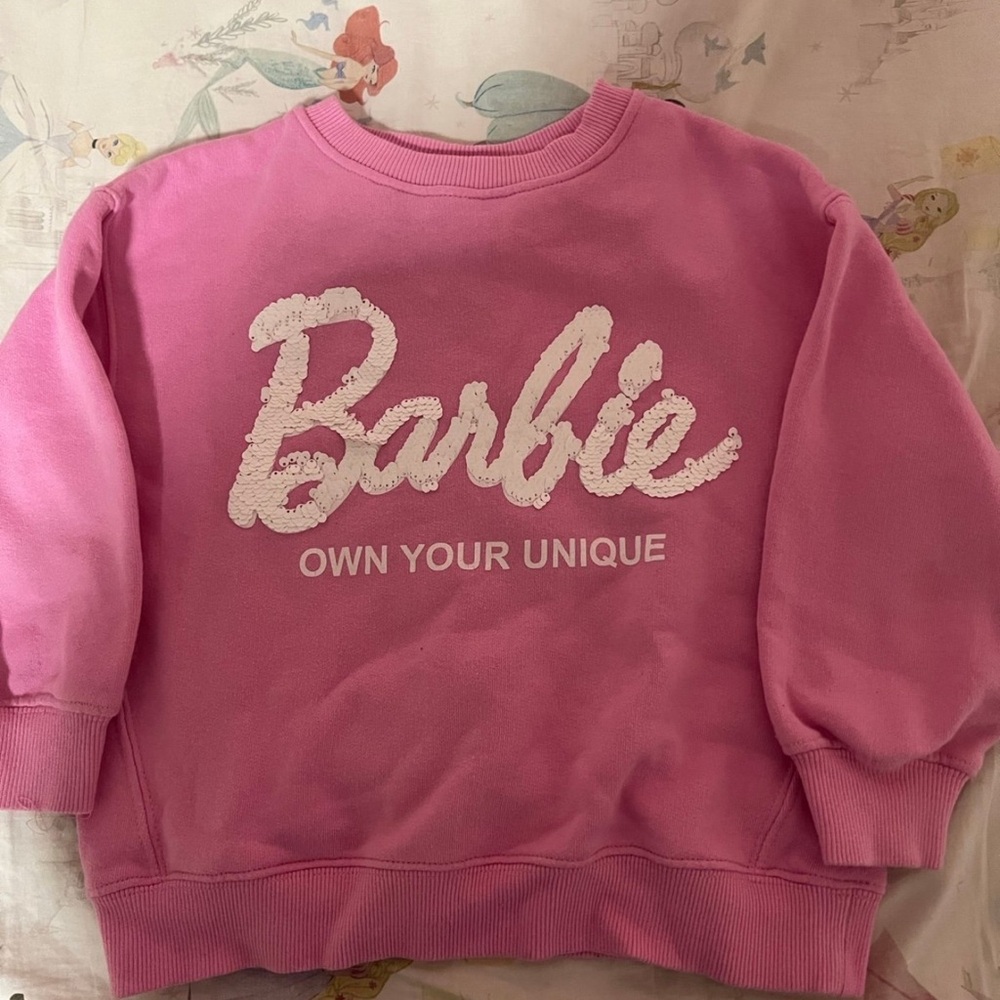 Zara girls Barbie crew neck sweater